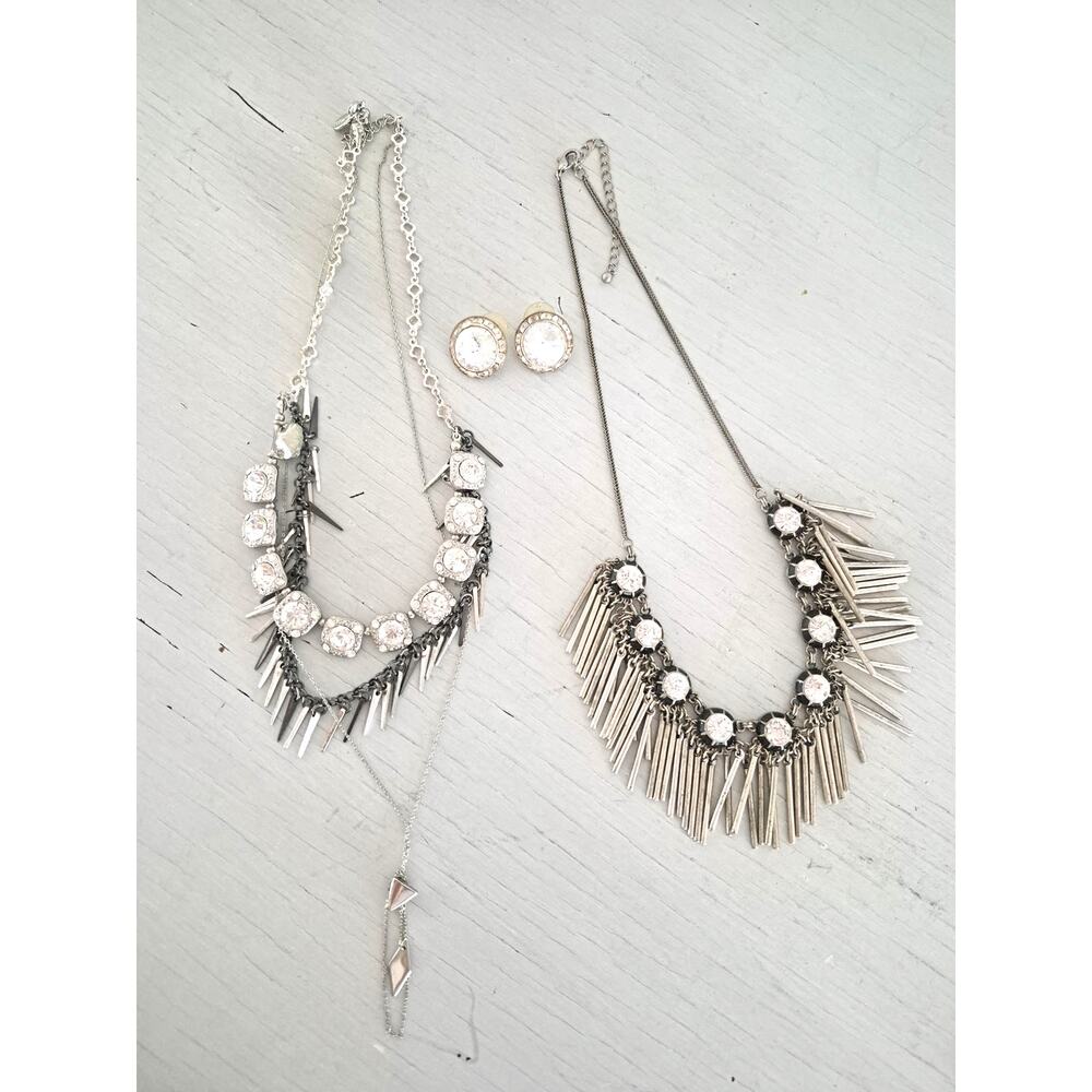 Modern Silvertone and Rhinestone Jewelry Lot